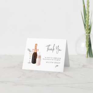 Sip n sehen Neues Baby geflockt Dankeschön Karte