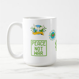 SIP OF PEACE,NOT WAR 15OZ CERAMIC MUG KAFFEETASSE