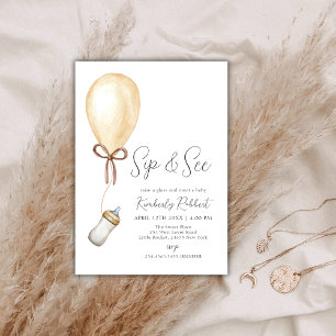 Sip & See Balloon Flasche Babydusche Einladung