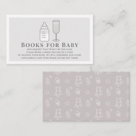 Sip & See Flasche Champagner Grau Bücher für Baby Begleitkarte