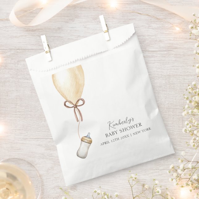 Sip & See Simple Boho Ballon Flasche Baby Dusche Geschenktütchen (Ausgeschnitten)
