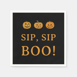 Sip Sip Boo Halloween Party | Pumpkins & Booze Serviette