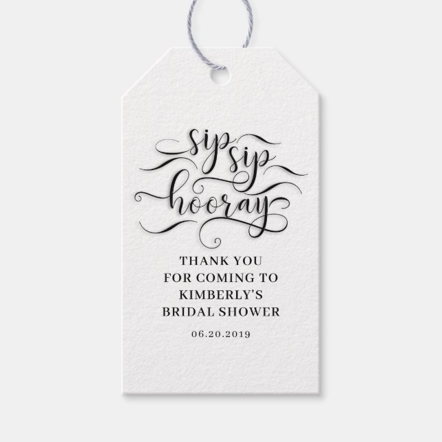 Sip Sip Hooray Brautparty Geschenkanhänger (Vorderseite)