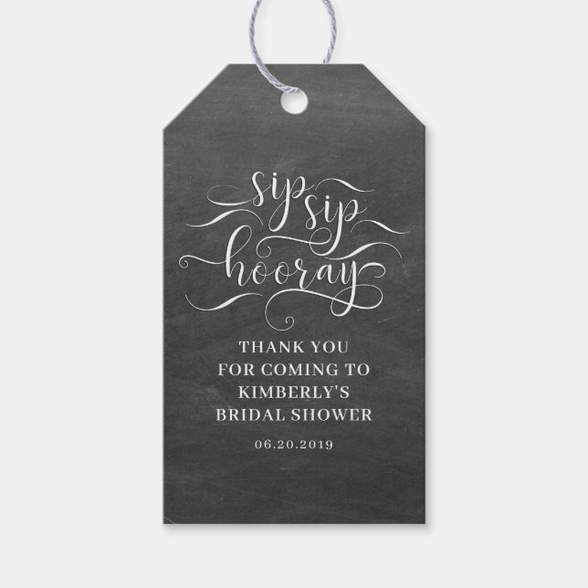 Sip Sip Hooray Brautparty Geschenkanhänger (Vorderseite)