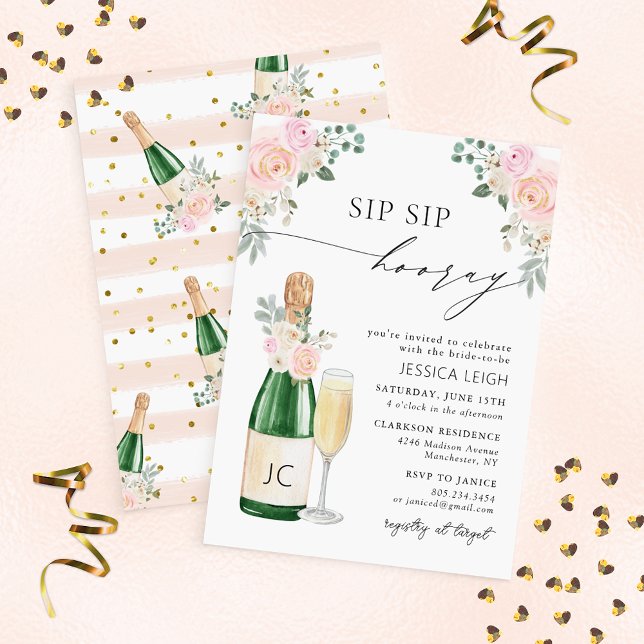 Sip Sip Hooray Champagne Bridal Dusche Einladung (Von Creator hochgeladen)