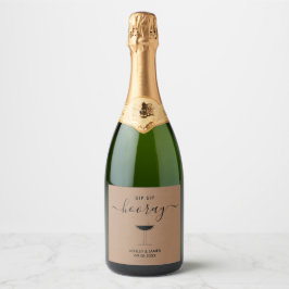Sip Sip Hooray Chapagne Label, Hochzeitglas
