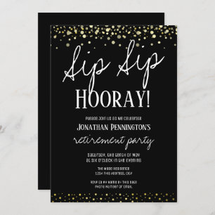 Sip Sip Hooray Elegantes Party für Goldene Rente Einladung