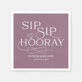Sip-Sip-Hooray-Engagement Partei Lila Serviette