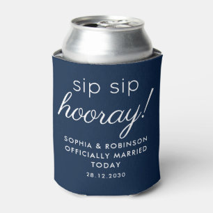 Sip Sip Hooray Gastgeschenk Hochzeit Navy Blue Fun Dosenkühler