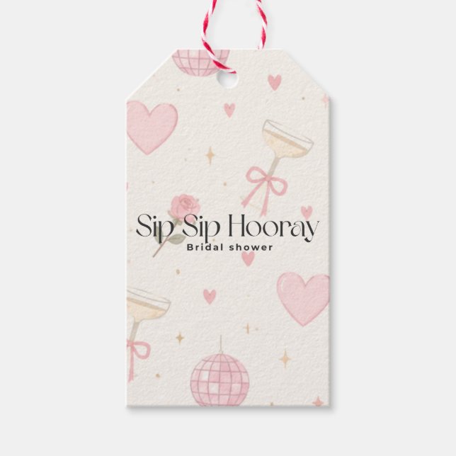 Sip Sip Hooray Geschenkanhänger (Vorderseite)