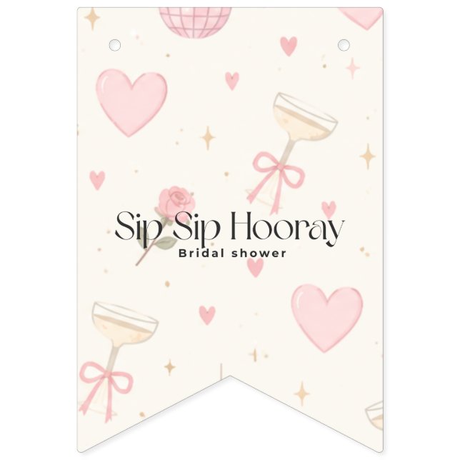 Sip Sip Hooray-Girlande Wimpelkette (Erste Fahne)