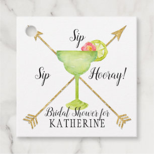 Sip Sip Hooray Margarita Pfeile Rosa Brautparty Geschenkanhänger
