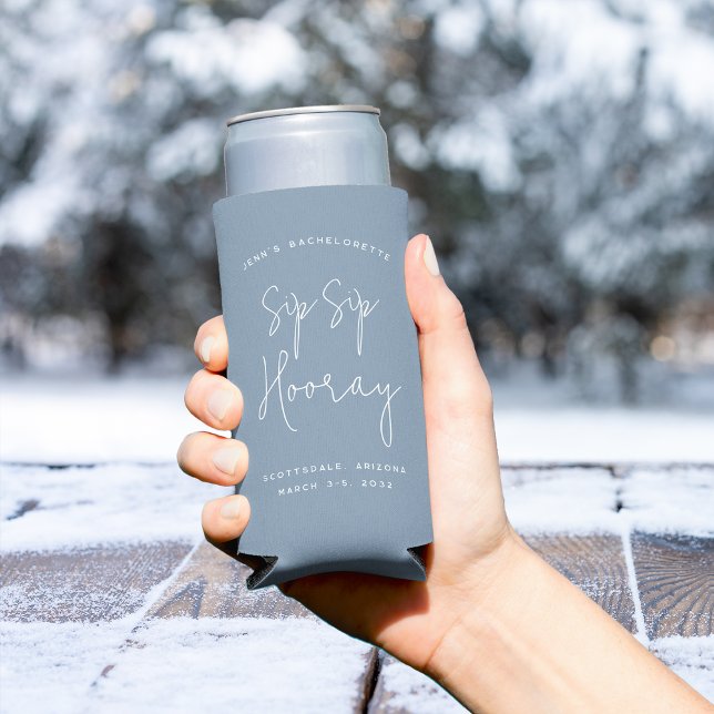 Sip Sip Hooray Personalisierter Junggeselinnen-Abs Selters Dosenkühler (Von Creator hochgeladen)