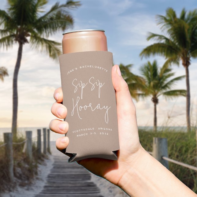 Sip Sip Hooray Personalisierter Junggeselinnen-Abs Selters Dosenkühler (Von Creator hochgeladen)