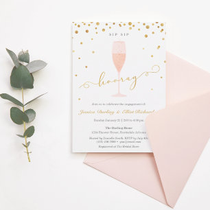 Sip Sip Hooray Shower oder Engagement Party Einladung