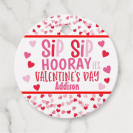 Sip SIp Hooray Strohvalentin Gunst Round Geschenkanhänger