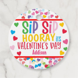 Sip SIp Hooray Strohvalentin zugunsten Round Favor Geschenkanhänger