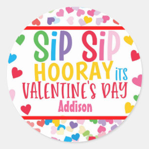 Sip SIp Hooray Strohvalentin zugunsten Round Gabe Runder Aufkleber