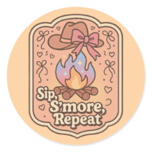 Sip, S'more, Repeat - Retro-Camping-Abzeichen