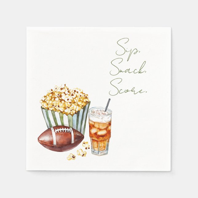 Sip Snack Score Gameday Serviette (Vorderseite)