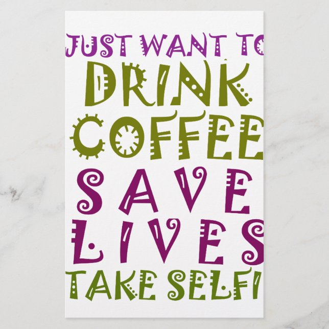 Sip, Snap Wiederholung Chasing Koffein Selbstheilt Briefpapier (Vorderseite)