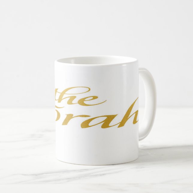 Sip the Light: The Torah Gold Mug Kaffeetasse (VorderseiteRechts)