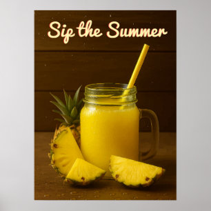 Sip the Summer - Ananas Juice Art Print Poster