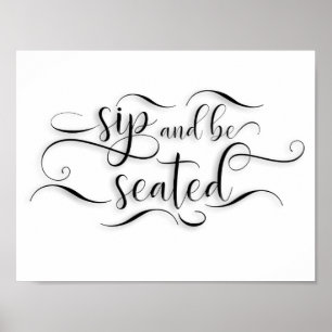 Sip und Be-Wedding-Table-Zeichen Poster