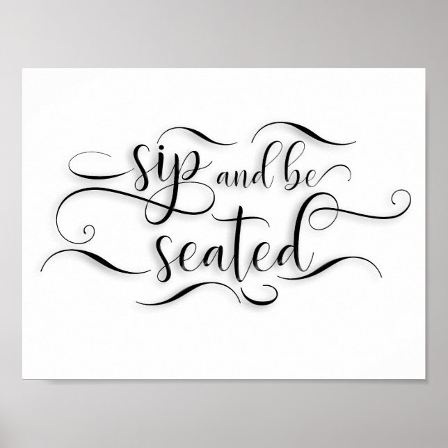 Sip und Be-Wedding-Table-Zeichen Poster (Vorne)