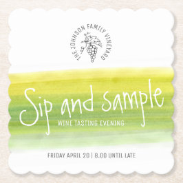 Sip- und Beispielweinprobieren-Papier-Untersetzer Untersetzer