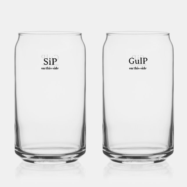 Sip- und Gulp-Glas Dosenglas (Vorderseite)
