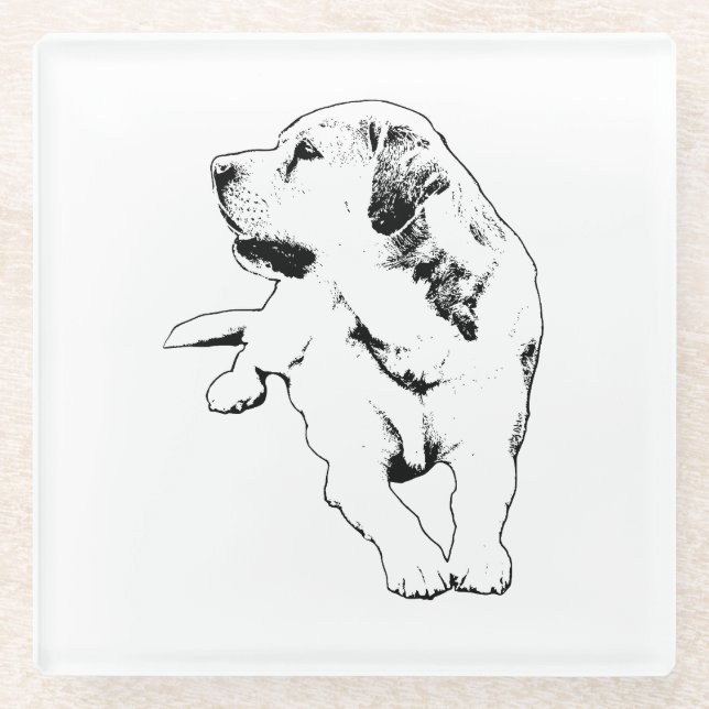 Sip Watch Retriever Glasuntersetzer (Vorderseite)