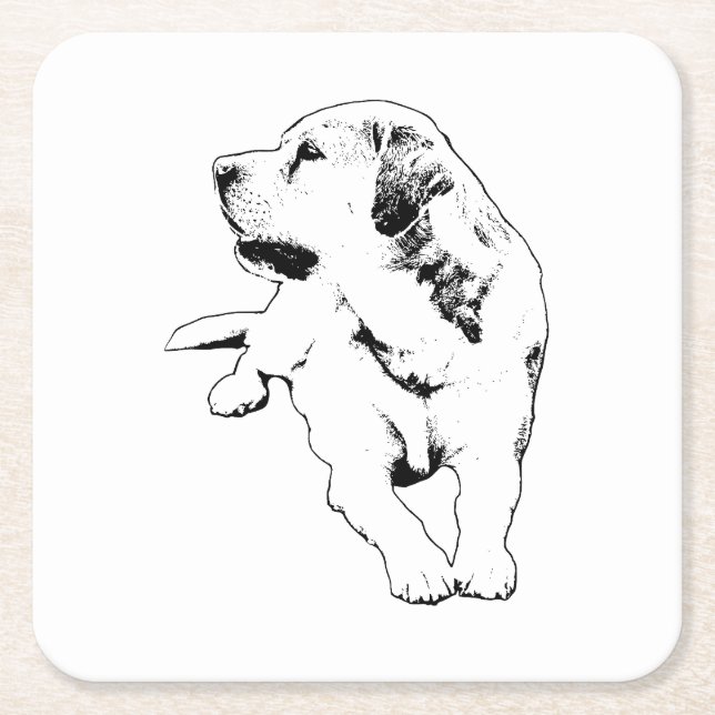 Sip Watch Retriever Rechteckiger Pappuntersetzer (Vorderseite)
