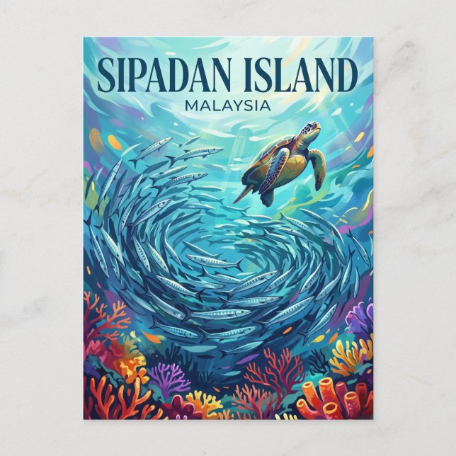 Sipadan-Insel Malaysia Postkarte (Vorderseite)
