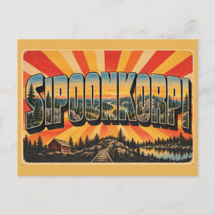 Sipoonkorpi-Wald Felsen Vintage-Reise Kunst Postkarte