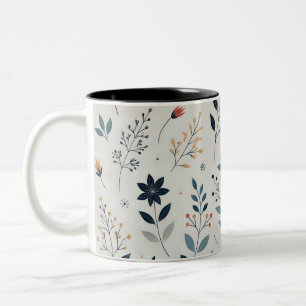 Sippe in Bloom: Die Tasse des leafy-floralen Kaffe