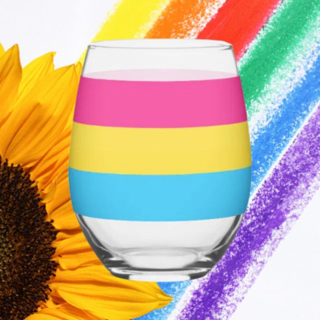 Sippe mit Stolz: Pansexual Stemless Wine Glass Weinglas Ohne Stiel (Von Creator hochgeladen)