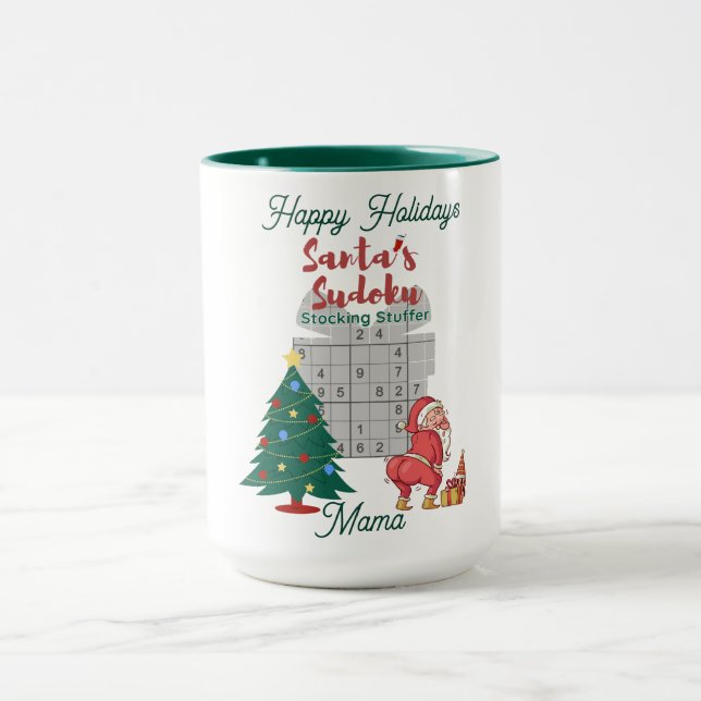 Sippe und Solve: Gemütlicher Weihnachts-Sudoku-Kaf Tasse (Zentrum)