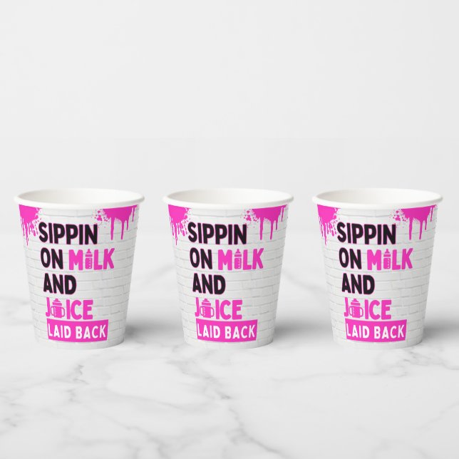 Sippin" auf Milch und Juice Pink Hip Hop Pappbecher (Multi)