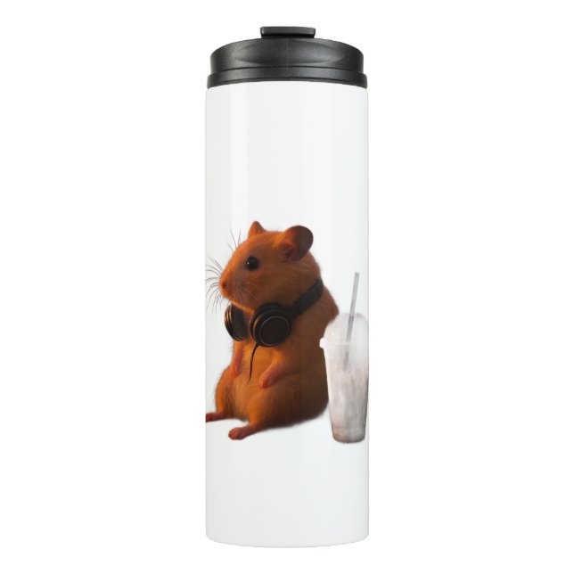 Sippin’ & Chillin" — Niedliche Hamster-Wasserflasc Thermosbecher (Vorderseite)