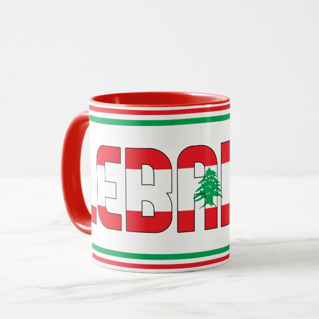 Sippin' mit dem Libanon Patriotischer Kaffee Tasse (Vorderseite Links)