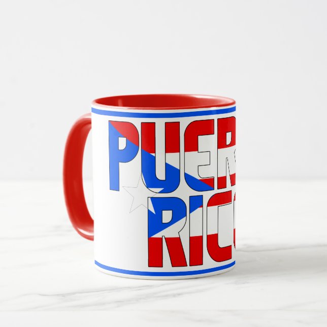 Sippin' mit Puerto Rico Patriotischer Kaffee Tasse (Vorderseite Links)