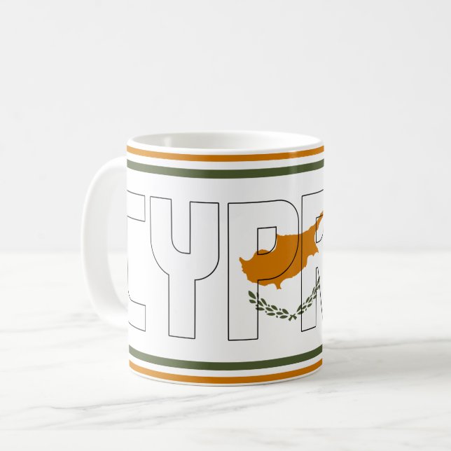 Sippin' mit Zypern Patriotic Kaffeetasse (Vorderseite Links)