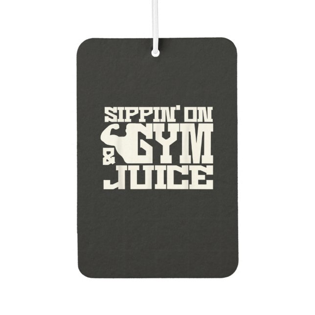 Sippin on Gym Juice - Mens Workout Shirts Funny Autolufterfrischer (Vorderseite)