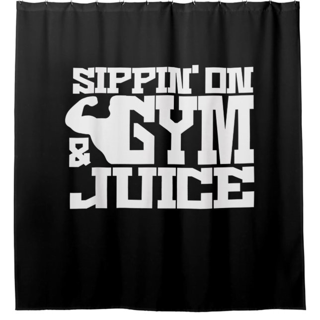 Sippin on Gym Juice - Mens Workout Shirts Funny Duschvorhang (Vorderseite)