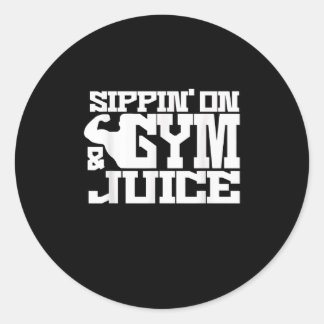 Sippin on Gym Juice - Mens Workout Shirts Funny Runder Aufkleber