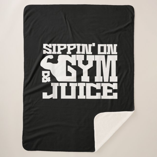 Sippin on Gym Juice - Mens Workout Shirts Funny Sherpadecke (Vorderseite)