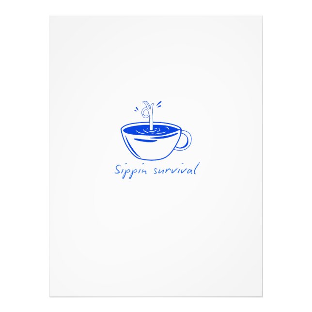 Sippin Survival" Minimalist Coffee Graphic Tee  Fotodruck (Vorne)