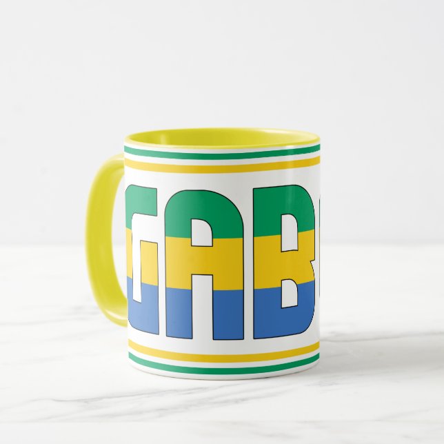 "Sippin' with Gabon" Patriotic Coffee Tasse (Vorderseite Links)