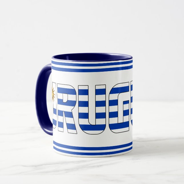 "Sippin' with Uruguay" Patriotic Coffee Tasse (Vorderseite Links)
